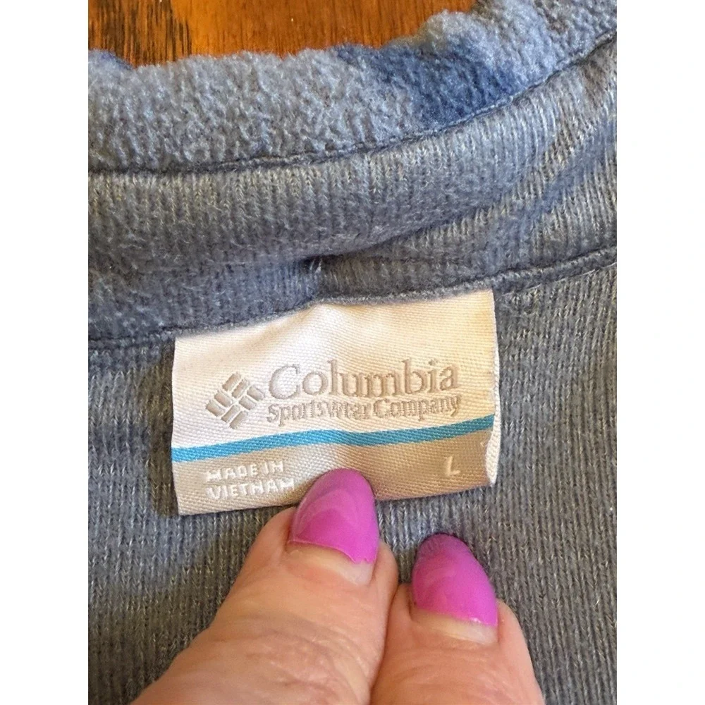 Columbia Fleece mens Size L flare gun fleece Blue Button Up Fleece Jacket